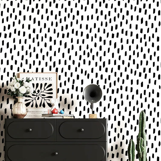 HAOKHOME Peel and Stick Wallpaper Boho Modern Dots Wall Paper Removable for Bathroom Caramel/White Contact Paper 17.3in x 9.8ft