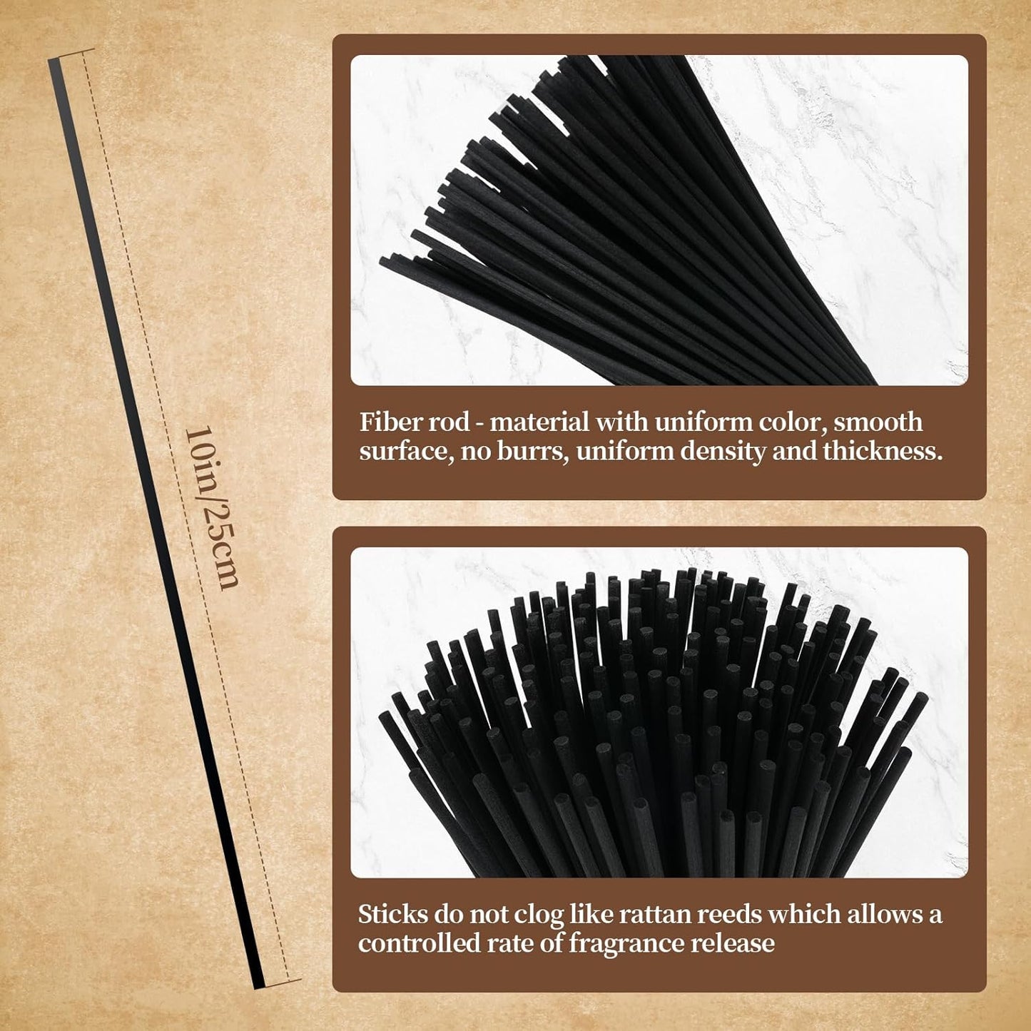 5 Mixed Colors 10inch Diffuser Replacement Sticks - 60Pcs Fiber Reed Fragrance Sticks Refill for Home and Bathroom - Rattan Essential Oil Sticks for Scented Diffuser