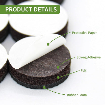 Non Slip Furniture Pads 36 PCS 1'' Square - Anti Slip Furniture Pads - Self Adhesive Rubber Feet Furniture Feet - Chair Leg Floor Protectors - Keep Furniture in Place
