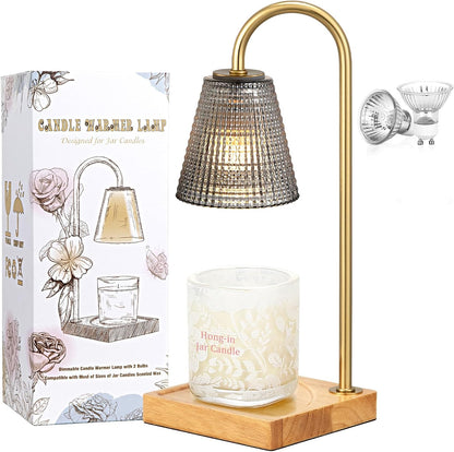 Hong-in Candle Warmer Lamp with Timer-Dimmable Adjustable Height Candle Lamp Warmer, Birthday Gifts for Women Mom Her, Housewarming Office Home Decor,Wax Warmer for Scented Wax Jar Candles