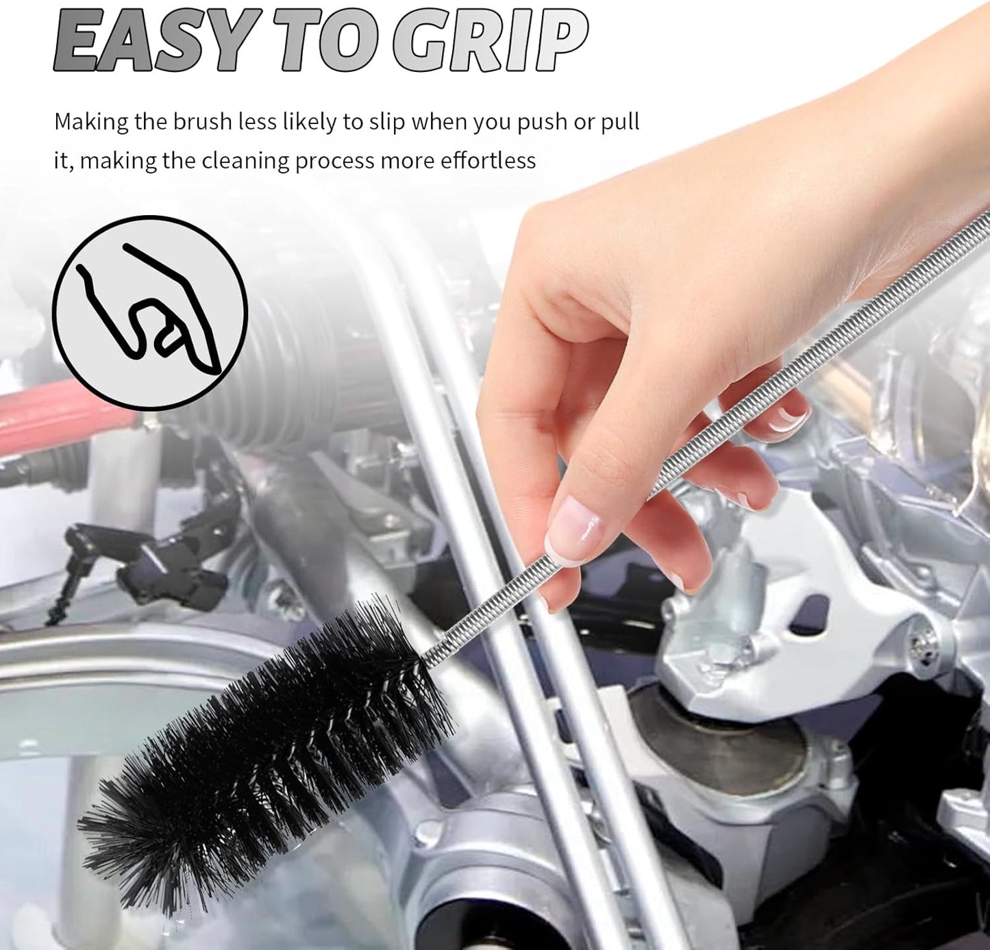 78" Long Flexible Car Drain Cleaning Brush,Stainless Steel/Nylon Pipe Cleaner Brush with Double Head,Slim Car Drain Brushes Pipe Cleaning Tool as Auto Sunroof Drains Cleaner