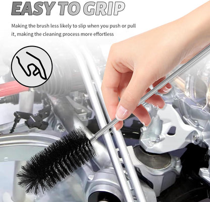 78" Long Flexible Car Drain Cleaning Brush,Stainless Steel/Nylon Pipe Cleaner Brush with Double Head,Slim Car Drain Brushes Pipe Cleaning Tool as Auto Sunroof Drains Cleaner