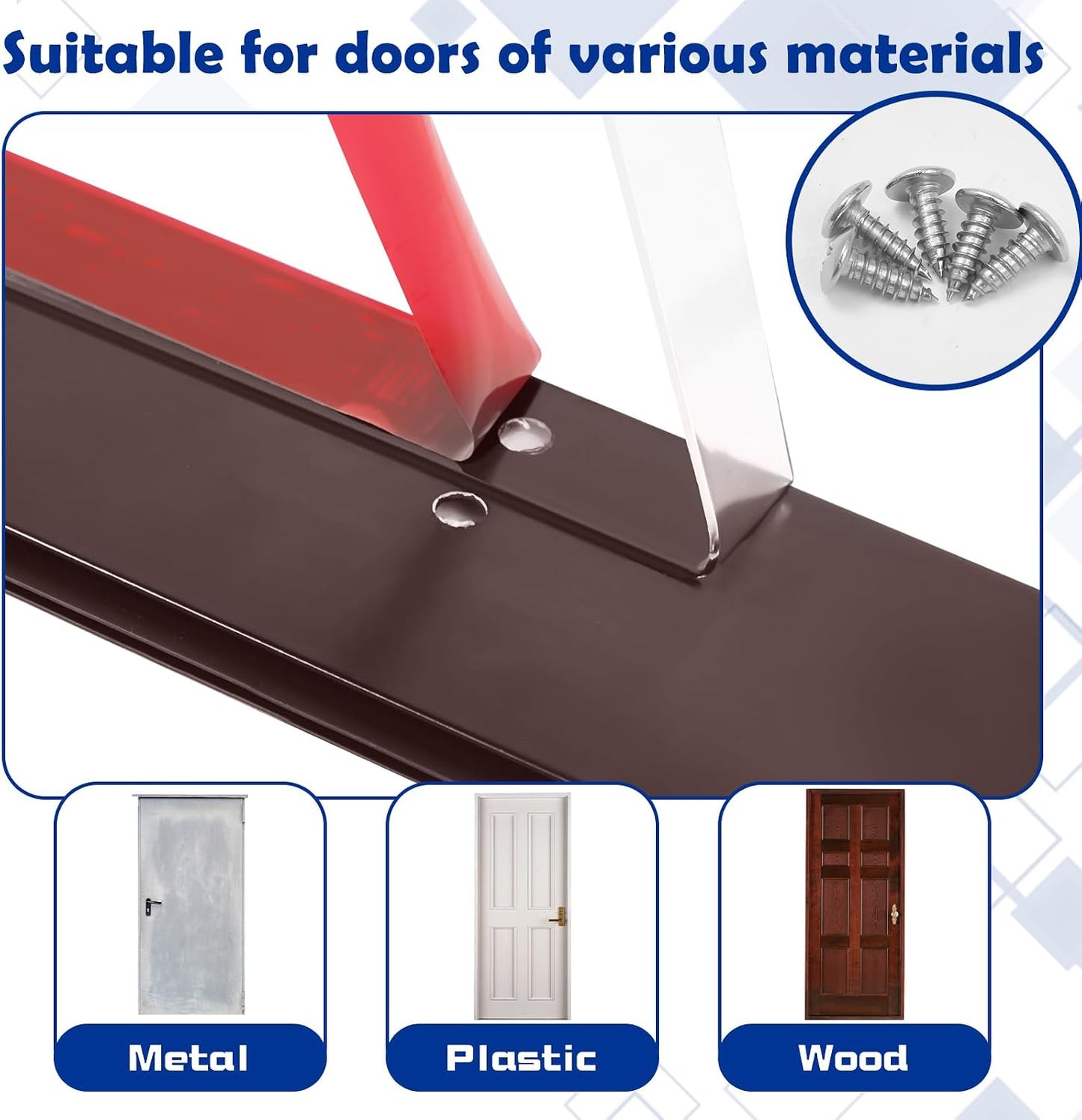 Gisafai 2 Pcs 48 Inches Metal Door Draft Stopper, Door Sweep, Mouse Stopper, Mice Seal Strip, Aluminum, Noise Blocker, Keep Rodents and Pests Out, Enhanced Weather Sealing, Easy to Install, Black