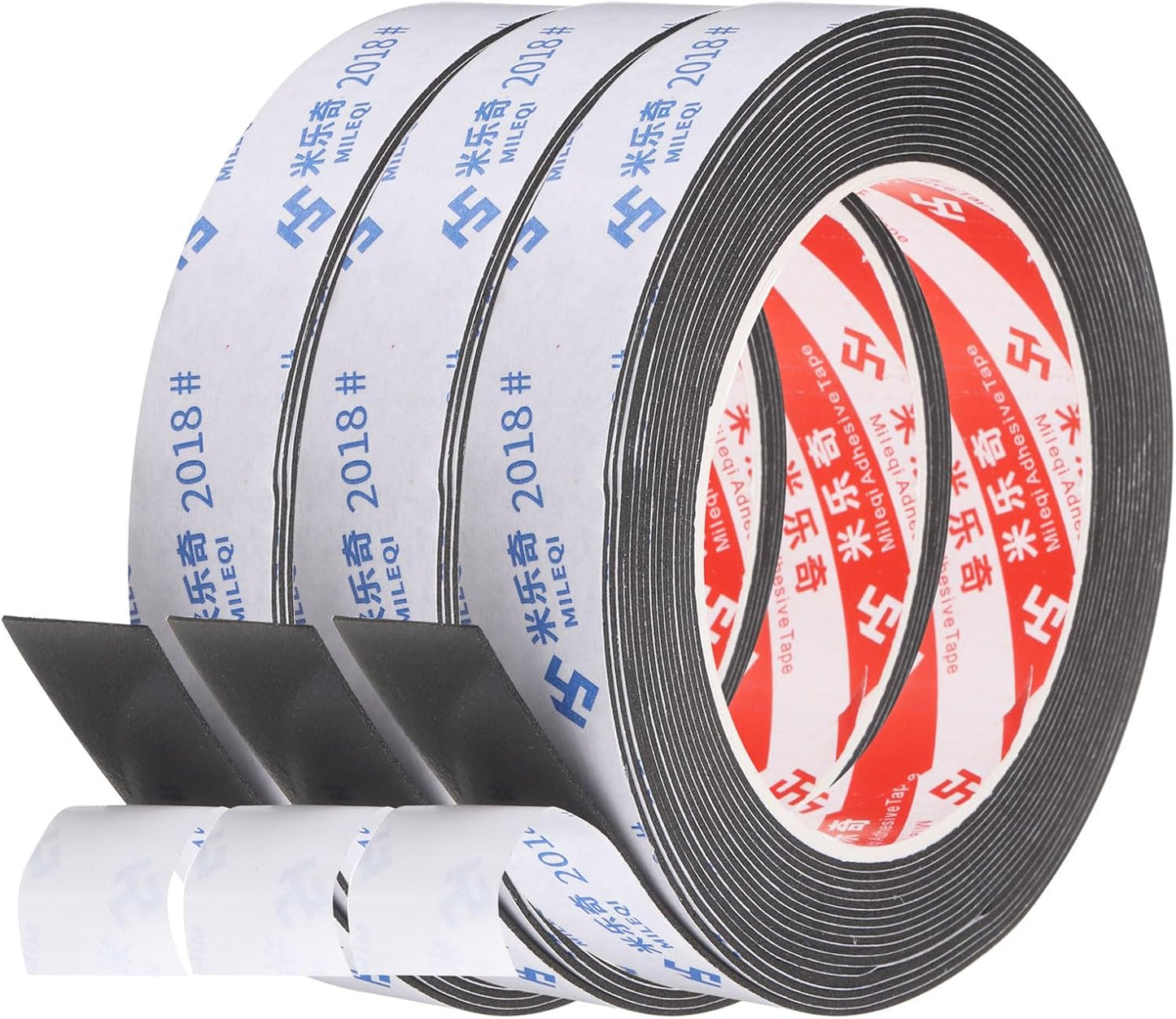 PATIKIL Sponge Rubber Foam Tape, 5/8" W x 1/8" t x 16.4ft l Self-Adhesive Foam Insulation Tape Weather Stripping for Window Door Soundproofing Weatherstrip AC Seal Strip, Black