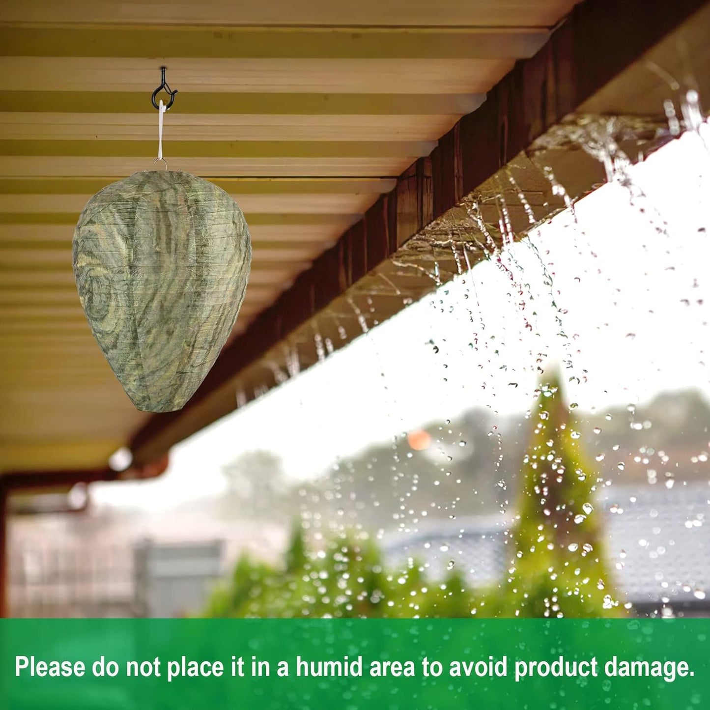 4 Pack Wasp Nest Decoy Hanging Wasp Nest Stay Away from Wasps Hornets Yellow Jackets