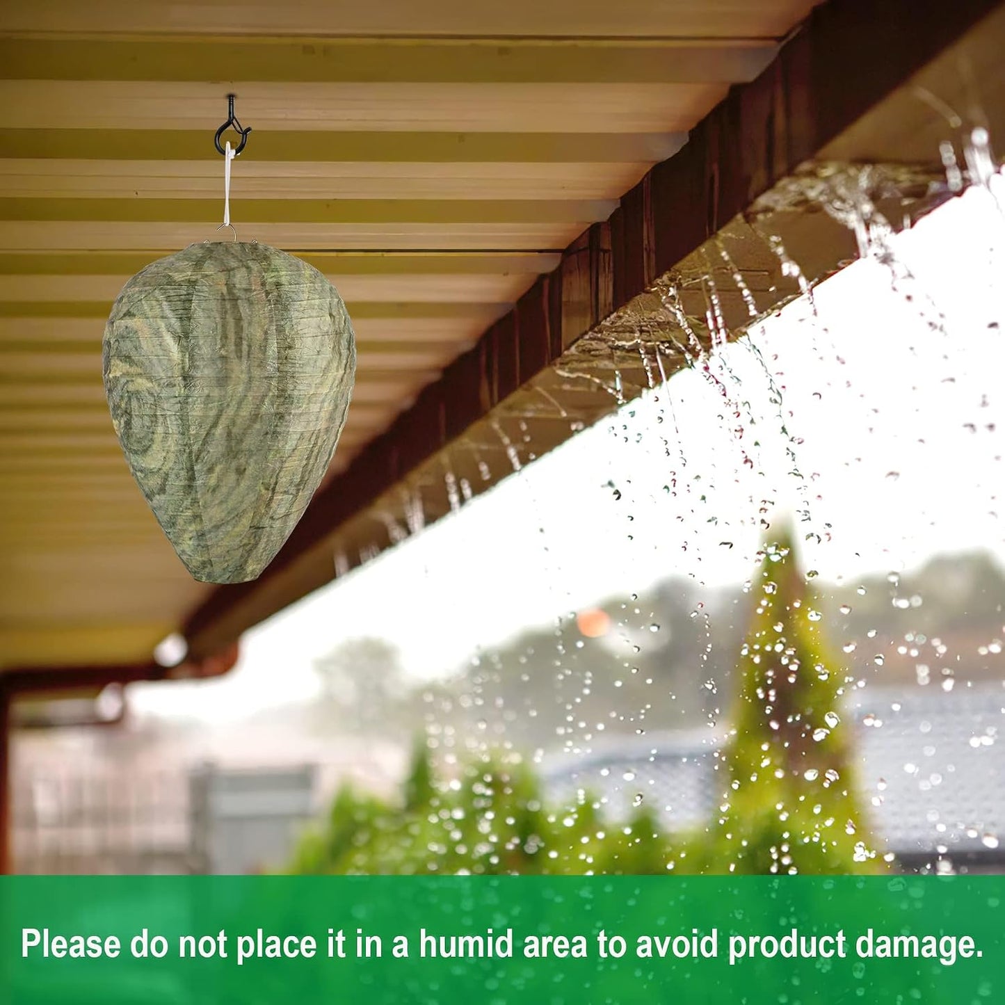 DECYOOL 8 Pack Paper Wasp Nest Decoy Hanging Wasp Deterrent for Wasps Hornets Yellow Jackets