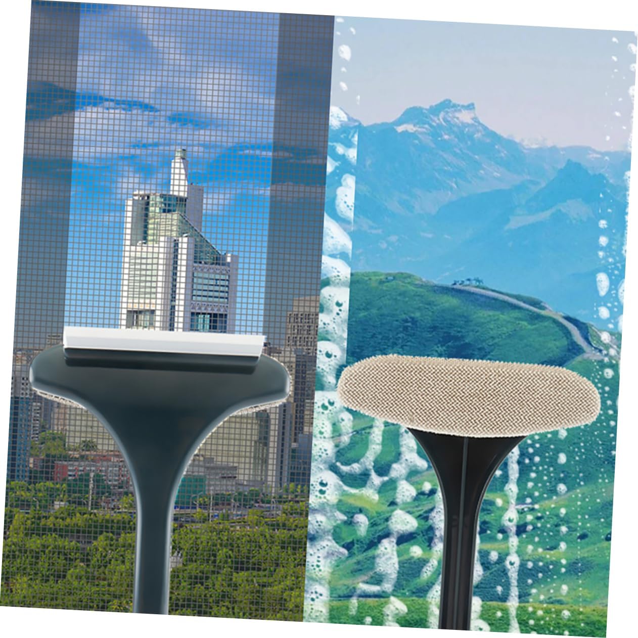 2pcs Window Screen Cleaning Brush Set Double-Sided Window Cleaner Tool Detachable Scrubber for Home Use Efficient Cleaning for and Screens