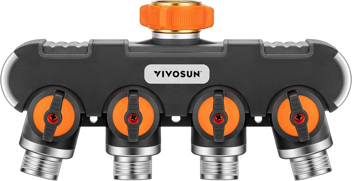 VIVOSUN Garden Hose Splitter 2 Way Heavy Duty, Upgraded Highly Durable Dual Water Hose Connector, Faucet Adapter with Comfortable Rubberized Grip for Drip Irrigation, Lawns