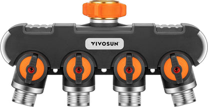 VIVOSUN Garden Hose Splitter 2 Way Heavy Duty, Upgraded Highly Durable Dual Water Hose Connector, Faucet Adapter with Comfortable Rubberized Grip for Drip Irrigation, Lawns