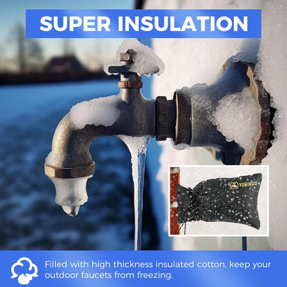 Outdoor Faucet Covers for Winter Freeze Protection, 2 Pack 6.7" x 9.5" Hose Bib Cover, Water Spigot Covers Winter Insulated, Pipe Wrap Insulation Cover Socks Outside Faucet Freeze Protector