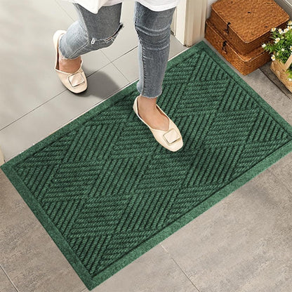 HIYARD Sturdy Front Door Mat, Absorbent Muddy Dirt Resist Welcome Door Mats Outdoor Indoor, Stain and Fade Resistant, Non-Slip Rubber Backing Low Profile Doormat for Entryway, 30×17, Beige