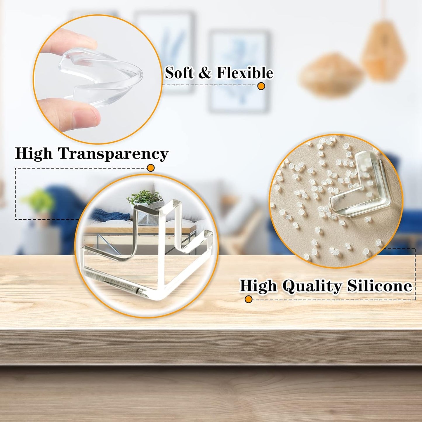 Edge Protector Baby Proofing Corner Protectors Silicone Desk Edge Cushion Child Safety Edge Covers Bumper for Table, Cabinets, Crib, 13ft x 1.2 Inch Edge Protector Strip with 4 Pack Corner Guards