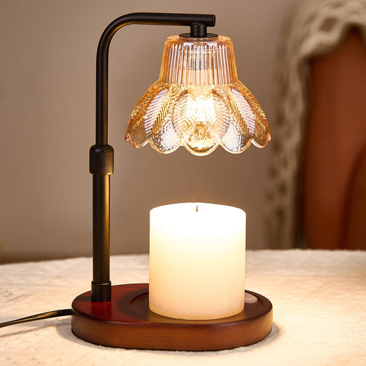 Candle Warmer Lamp,with Timer & Dimmer(3Bulbs),Candle Lamp Warmer Height Adjustable,Gifts for New Home,House Warming Gift,Birthday Gifts for Women/Daughter/Mom/Friend-Black