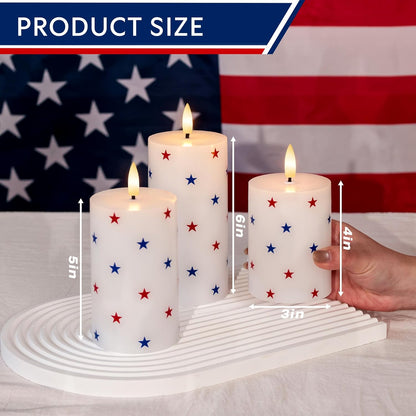 JOIONE Flameless Pillar Candles with Remote, 3 Pack Battery Operated Real Wax LED Candles, LED Candle that Perfect for Home Decorations Fireplace Table, White