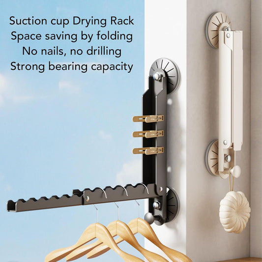 Wall Mounted Drying Rack with Extendable Heavy Duty Design. Ideal for Laundry Rooms, Bathrooms, and Balconies. Space Saving Storage Solution for Towels and Clothing (White)