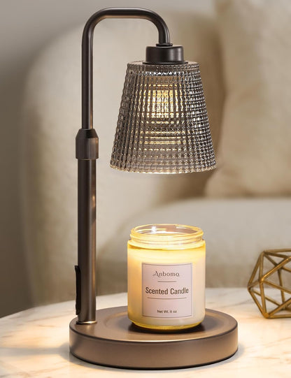 Candle Warmer Lamp with Timer Dimmable, Wax Warmer for Scented Jar Candles, Adjustable Height Candle Lamp for Home Decor, Birthday Gifts for Women Mom House Warming Gifts, Matte Black