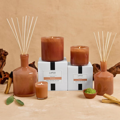 LAFCO New York Classic Reed Diffuser, Sea & Dune - 6 oz - Up to 3 Months Fragrance Life - Reusable Glass Vessel - Natural Wood Reeds - Made in The USA