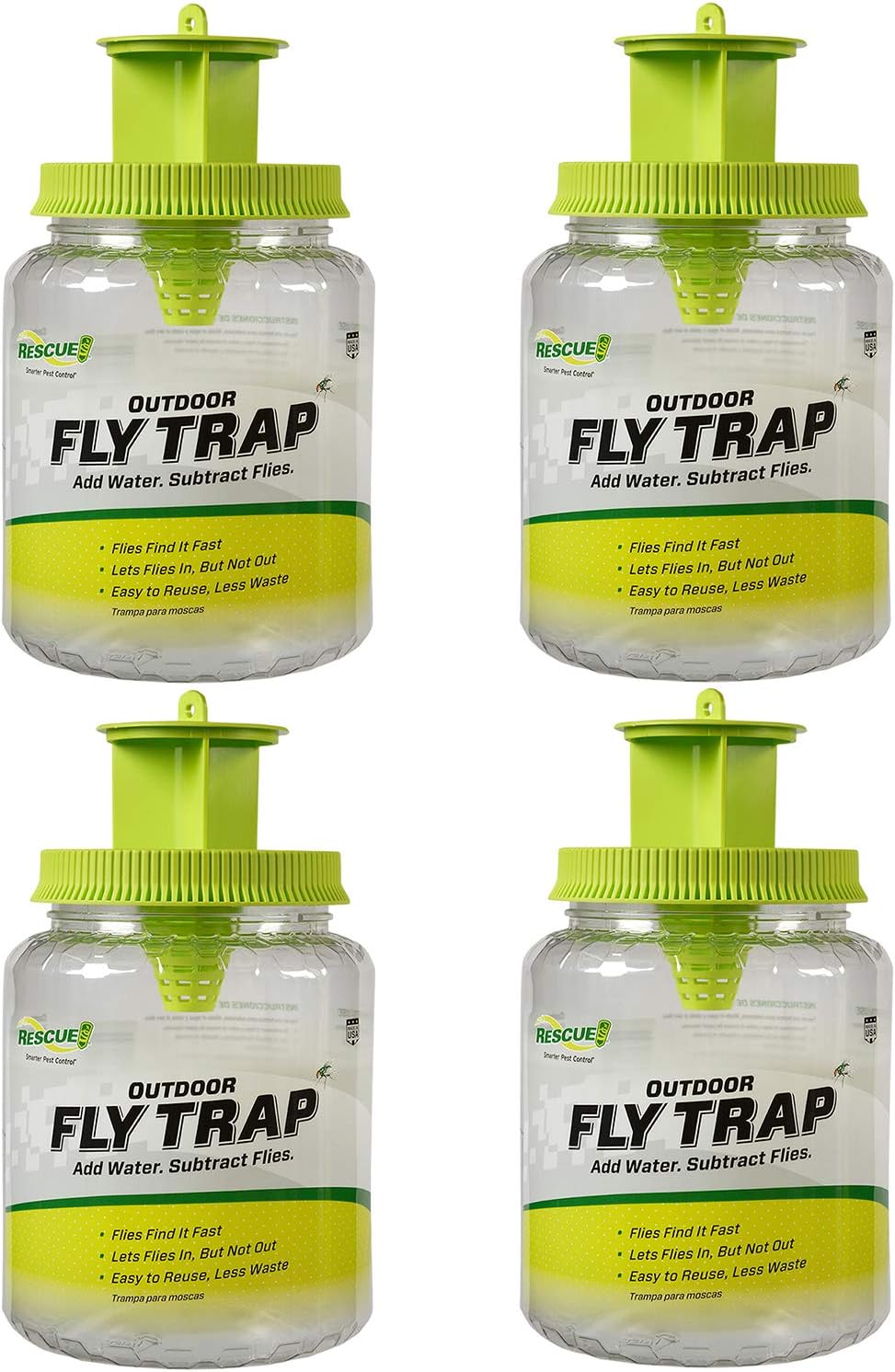 RESCUE! Outdoor Fly Trap - Reusable - 4 Traps