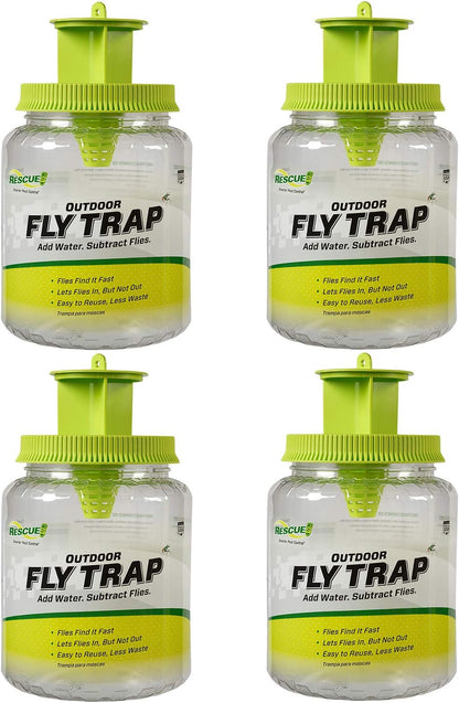 RESCUE! Outdoor Fly Trap - Reusable - 4 Traps