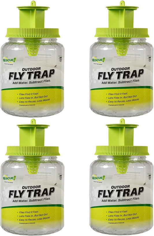 RESCUE! Outdoor Fly Trap - Reusable - 4 Traps