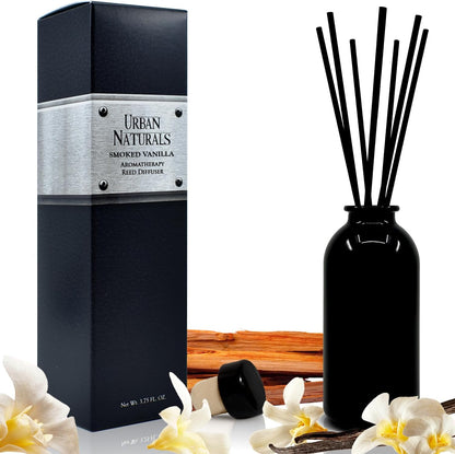 Urban Naturals Smoked Vanilla Reed Diffuser Set with Vanilla Bean, Sandalwood & Leather | Made in the USA - Colors C
