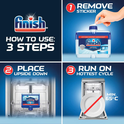 Finish Dual Action Dishwasher Cleaner: Fight Grease & Limescale, Fresh 8.45 oz.(Pack of 4)
