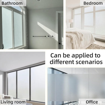 Frosted Window Privacy Film Static Cling, Removable Reusable Glass Sticker, Anti-UV Heat Blocking Decorative Window Film for Home Bathroom Bedroom with Installation Tools Frosted White 17x78inch