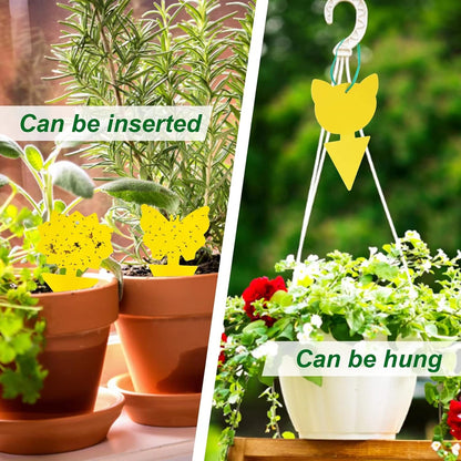 40 Pcs 5 Shapes Yellow Extremely Sticky Traps for Fungus Gnat, Fruit Fly, Fly, Whitefly, Flying Insect Catcher Traps for Houseplants, Kitchen, Indoor/Outdoor, Non-Toxic, Odorless, Pet and Kid Safe