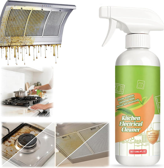 Electrolyzed Ion Kitchen Cleaner Spray (120ML) - Fast-Acting Kitchen Degreaser for Oven, Stove & Range Hood - Gentle No-Scratch Kitchen Appliance Cleaner with Odor Eliminator