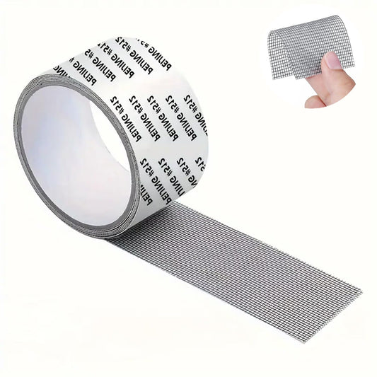Tough & Long-Lasting Window Screen Repair Tape - Instant Patch for Rips and Holes, Self-Adhesive Fiberglass Mesh, Easy Application on Windows, Doors and Screens (2 Inch Width,6.5Ft Length)