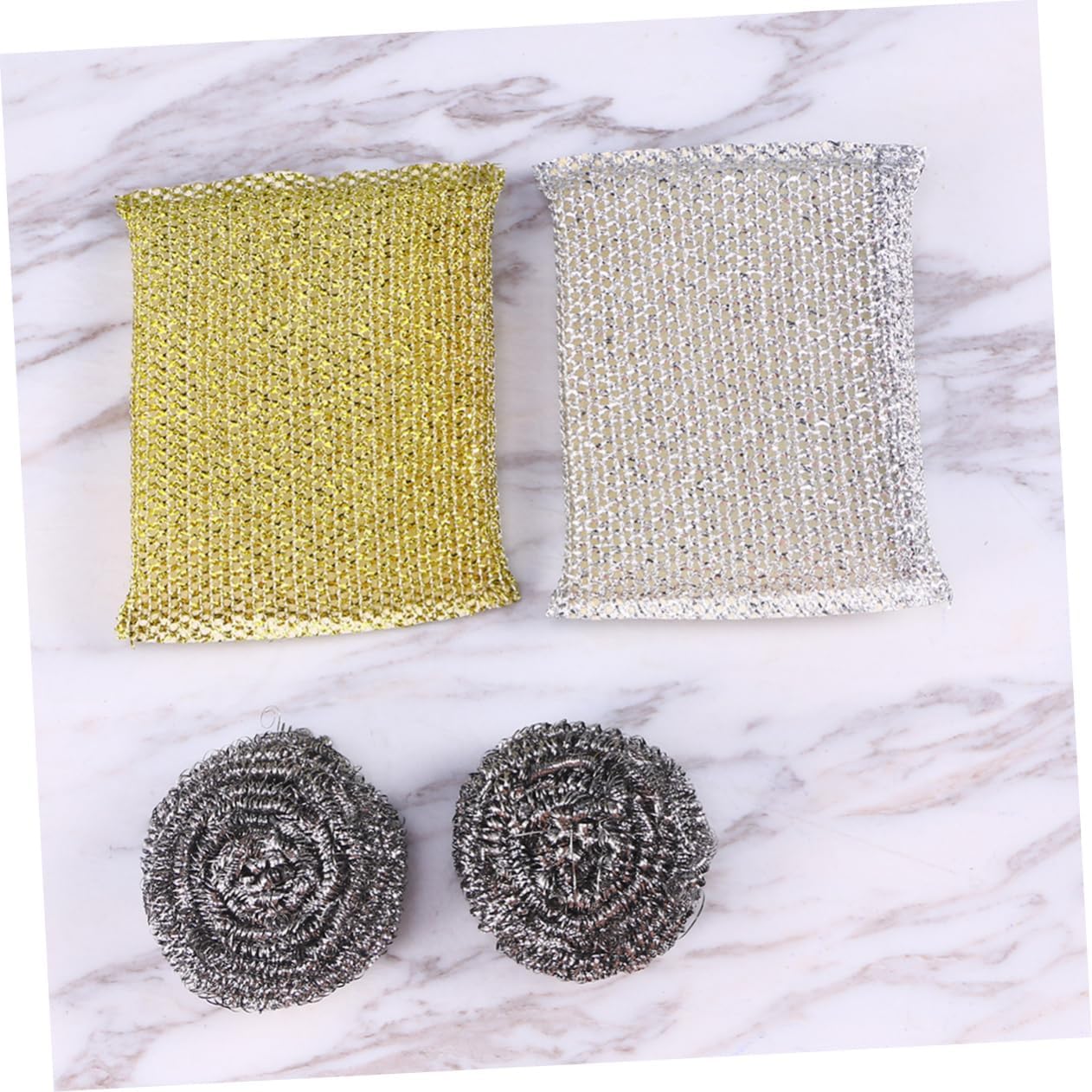 Ipetboom Cleaning Brushes Steel Scrub Sponges Dish Washing Scrub Pad Non Scratch for Kitchen Cooking Top Stove Random Color