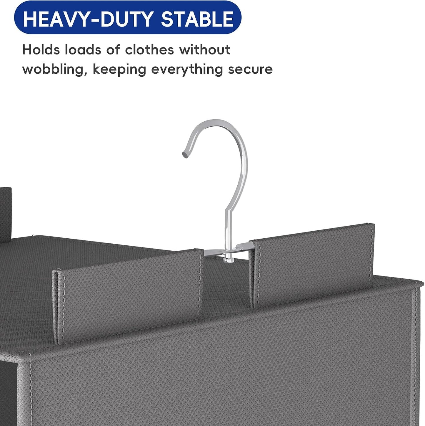 Weekly Hanging Closet Organizer for Kids, 6-Shelf Clothes Storage with Labeled Days of The Week Monday Through Friday, Weekday and Weekend, Days of The Week Clothes Organizer