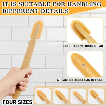 8 Pcs Silicone Caulking Tool Kit 4 Sizes Caulk Finishing Tool with 2 Roll White Masking Tape Reusable Sealant Spatula Spreader for Corner Gap Seam Brick Skirting Kitchen Bathroom