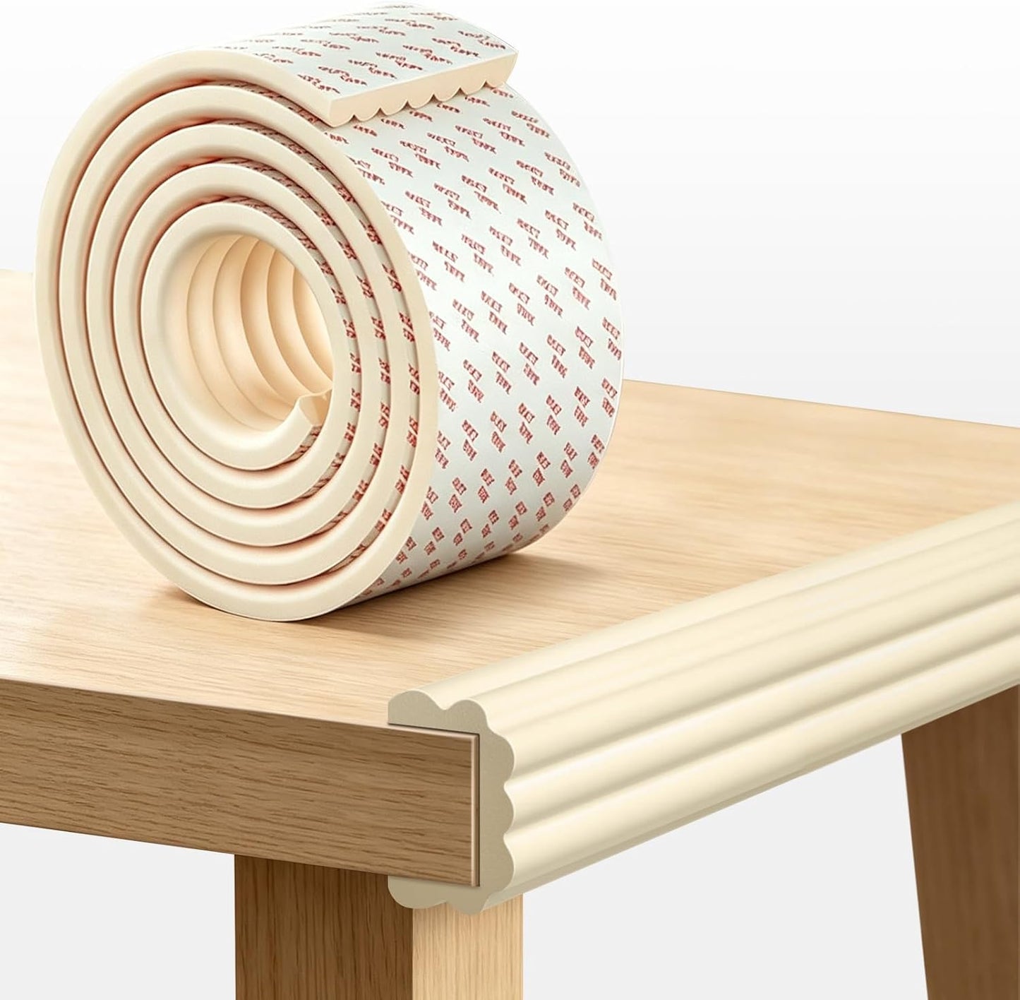 Edge Protector for Baby, Extra Wide Corner Protectors Guards, 6.5' x 3.15" | Foam Padding Furniture Corners & Edges Safety Bumper Edge Cushion for Crib, Wall, Fireplace, Off White