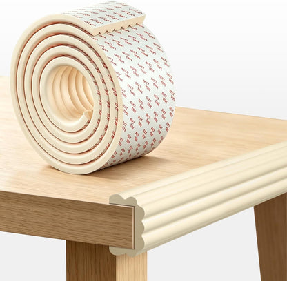 Edge Protector for Baby, Extra Wide Corner Protectors Guards, 6.5' x 3.15" | Foam Padding Furniture Corners & Edges Safety Bumper Edge Cushion for Crib, Wall, Fireplace, Off White
