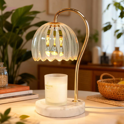 Candle Warmer Lamp with Timer & Dimmer, Electric Candle Lamp Warmer with 2 Bulbs for Scented Candle, Home Decor Gift for Her, Mother’s Day Gift (Milk Tea)