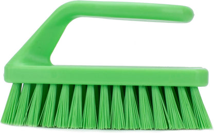SPARTA Heavy Duty Scrub Brush, Hand Brush with Iron Shape Handle Design for Scrubbing Kitchen Pots and Pans or Bathroom Sink and Shower, 6 Inches, Black, Twin