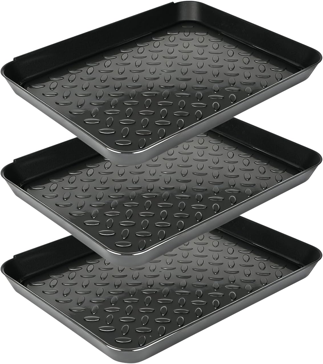 3Pcs Shoe Tray 14 x 11 Inch Waterproof Mat Wet Plastic Small Boot Tray, Multi-Purpose Garden Tool for Entryway Indoor