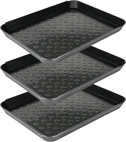 3Pcs Shoe Tray 14 x 11 Inch Waterproof Mat Wet Plastic Small Boot Tray, Multi-Purpose Garden Tool for Entryway Indoor