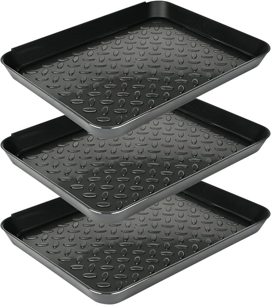 3Pcs Shoe Tray 14 x 11 Inch Waterproof Mat Wet Plastic Small Boot Tray, Multi-Purpose Garden Tool for Entryway Indoor