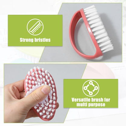 12 Pcs Small Scrub Brushes, 4" Heavy Duty Stiff Bristles Cleaning Brushes, Durable Small Cleaning Brush for Bathroom, Showe, Sink, Kitchen, Bathtub, Floor (4 Colors)