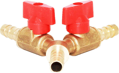 Joywayus 3/8" ID Hose Barb, Y Shaped Type 3 Way Brass Shut Off Ball Valve Fitting Large Flow Upgraded Version