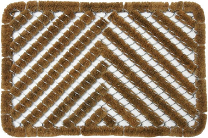 Rubber-Cal Herringbone Outdoor Scraper Door Mat, 18 by 30-Inch