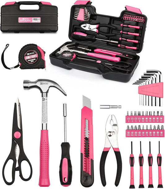 158 Piece Tool Set with Easy Carrying Round Pouch, Hand Tool Set - Durable, Long Lasting Chrome Finish Tools - Household Tool Kit Perfect for DIY, Home Maintenance (158 Piece)