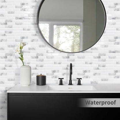 Peel and Stick Backsplash 3D Self Adhesive Wall Tile Brown 10 Sheet | Thick,Sticky,12"x12",Marble,for Kitchen,Bathroom