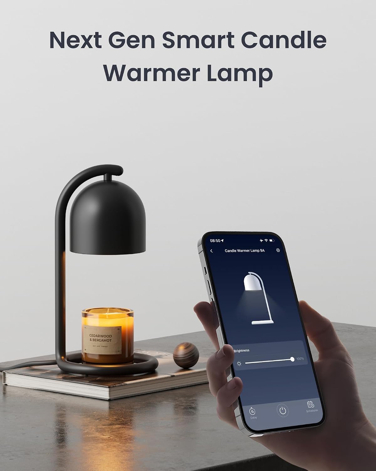 SwitchBot Smart Candle Warmer Lamp with Timer & Voice Control — Dimmable Flameless Candle Wax Melter, Matter-Enabled for Apple Home & Alexa, Birthday & Mother's Day, Gift for Women, Home Decor