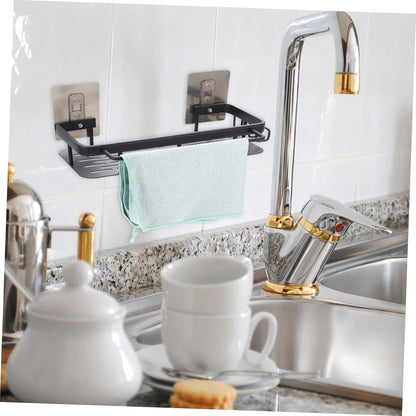 Space Kitchen Sink Storage Rack Sponge Holder Dishcloth Drying Organizer Wall Mounted Stylish Design for Tidy Sinks Counters Space Saving
