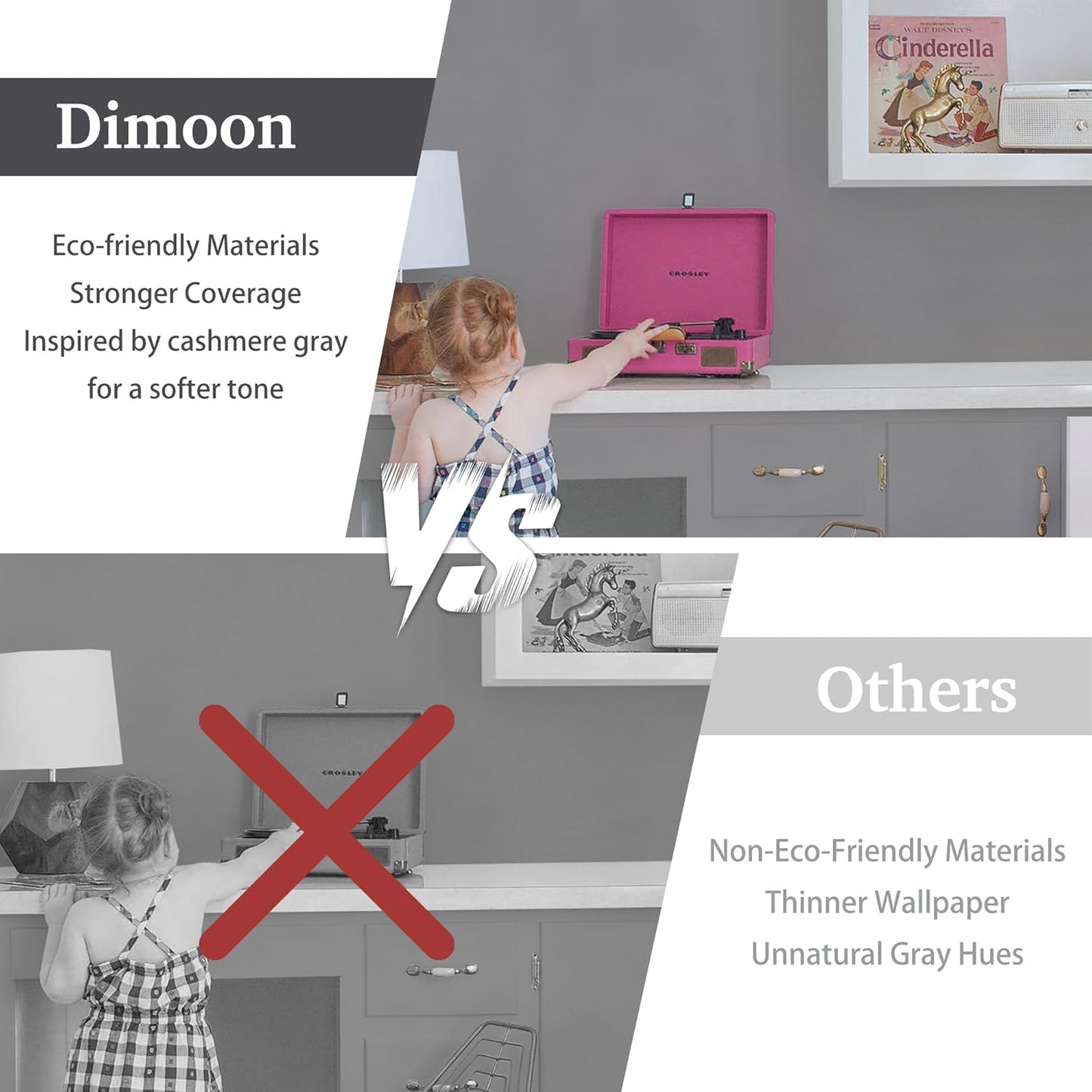 Dimoon 17.7''x118'' Peel and Stick Wallpaper White Contact Paper for New Environmentally Friendly Materials Thickening Upgrade Embossed Renter Friendly Wall Paper Modern Vinyl Wrap Countertop Bedroom
