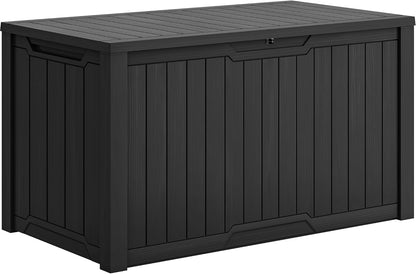YITAHOME 35 Gallon Outdoor Storage Box | Waterproof Resin Deck Box and Package Delivery with Lockable Lid for Patio Furniture Cushions, Pool Accessories, Garden