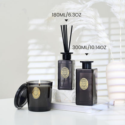 M&SENSE 6.3 oz Large Reed Diffuser Set | Lime+Basil Scent Oil Diffuser with Sticks | Hotel Collection Non-Toxic Home Fragrance |for Bedroom Bathroom Living Room - Colors B